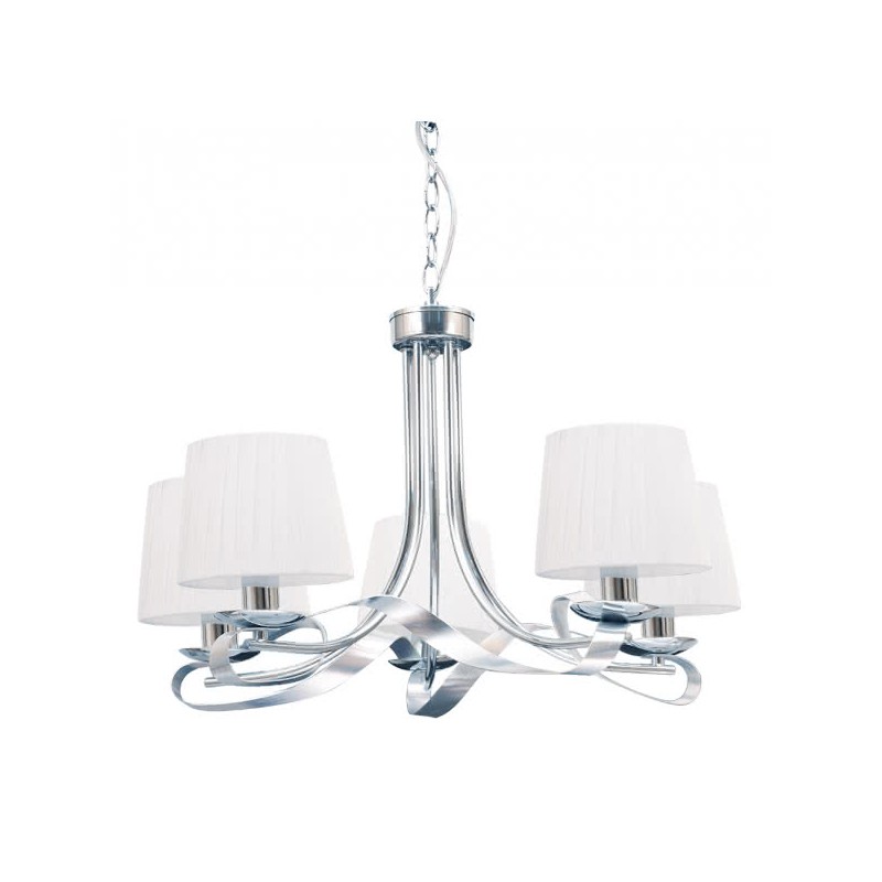 Lámpara Cleveland 5xE14 blanco/cromo Fabrilamp